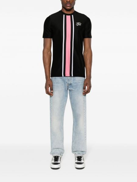 T-shirt à rayures avec applique Karl Lagerfeld