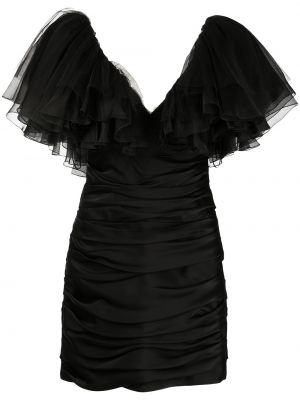 Φόρεμα με λαιμόκοψη v Khaite μαύρο