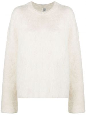 Pull en tricot col rond Toteme blanc