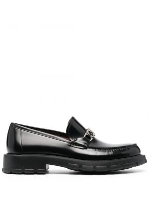 Skinn loafers Salvatore Ferragamo svart