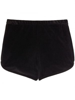Žametne kratke hlače iz rebrastega žameta Jil Sander črna