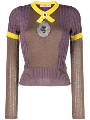 Плетен пуловер на цветя Cormio