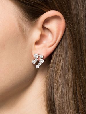 Boucles d'oreilles à imprimé à boucle en cristal Completedworks argenté