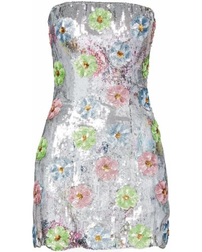 Květinové mini šaty Brandon Maxwell
