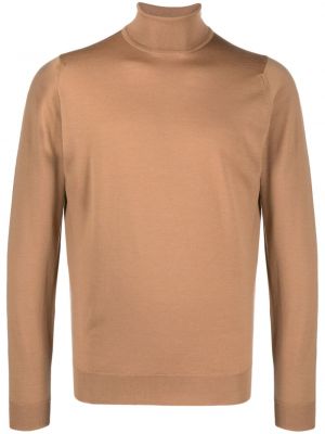 Sweter wełniany John Smedley brązowy