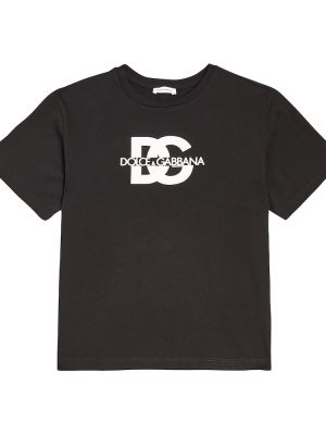 Jersey bomull t-skjorte for gutter Dolce&gabbana Kids svart