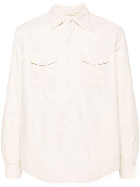Памучна дълга риза Aspesi бяло