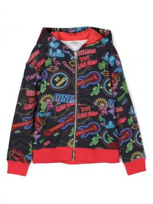 Hoodie con stampa Lanvin Enfant blu