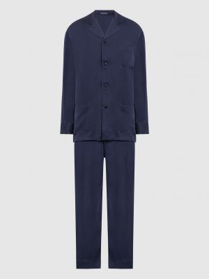 Шелковая пижама Stefano Ricci синяя