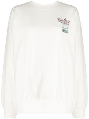 Bluza bawełniana z nadrukiem Musium Div. biała