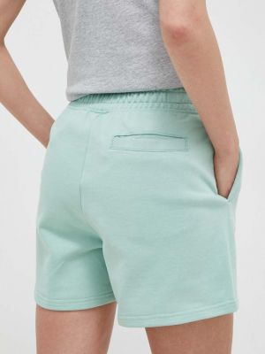 Pantaloni cu talie înaltă din bumbac New Balance verde