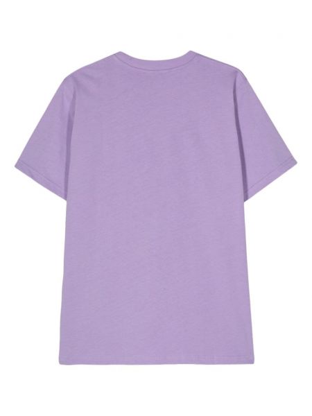 Medvilninis siuvinėtas marškinėliai Family First violetinė
