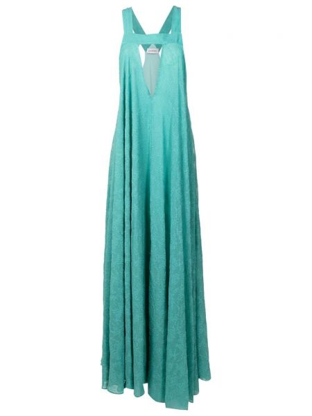Вечерна рокля с v-образно деколте Olympiah зелено