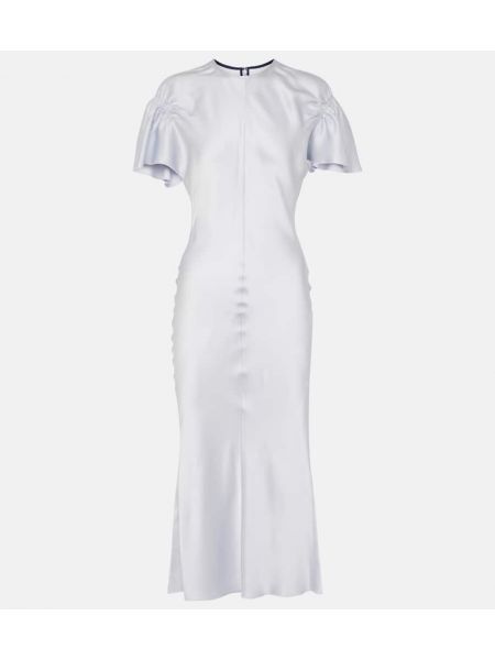 Satynowa sukienka midi Victoria Beckham biała