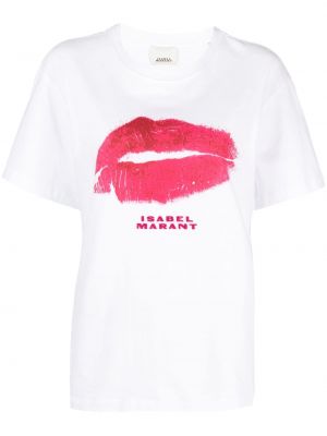 Тениска с принт Isabel Marant бяло