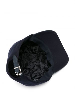 Haftowana czapka z daszkiem wełniana Corneliani niebieska