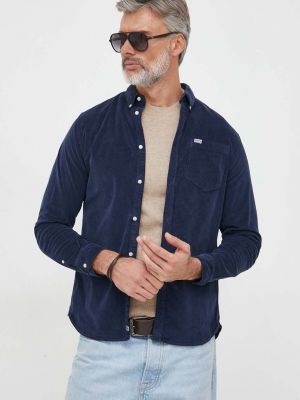 Péřová manšestrová džínová košile s knoflíky Pepe Jeans