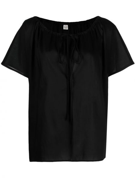 Blusa con lazo oversized Totême negro