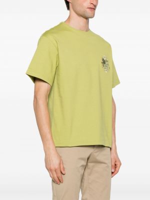 Kokvilnas t-krekls Etro zaļš