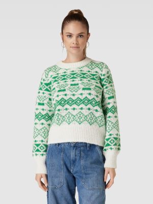 Dzianinowy sweter Pieces zielony