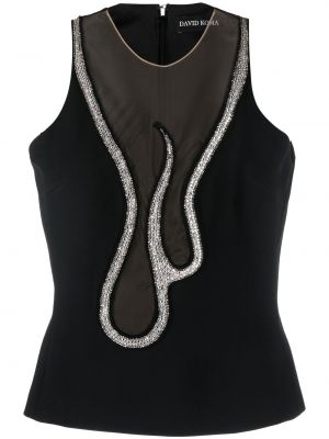 Jersey tank top David Koma svart