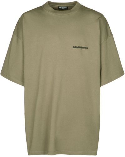 Bavlnené tričko Balenciaga khaki