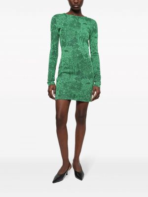 Sukienka w kwiatki żakardowa Givenchy zielona
