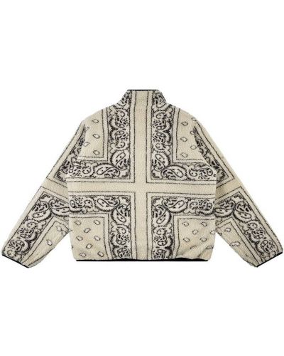 Beidseitig tragbare fleece jacke mit print Supreme beige