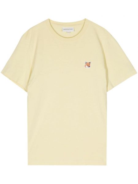 T-shirt aus baumwoll Maison Kitsuné gelb