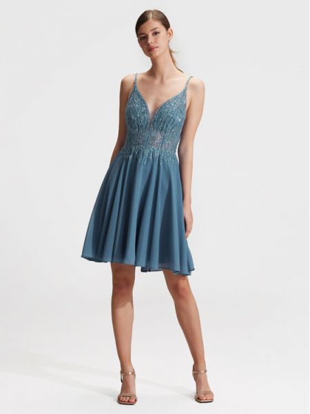 Κοκτέιλ φόρεμα Swing μπλε