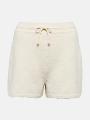 Pantalones cortos de cachemir con estampado de cachemira Loro Piana blanco