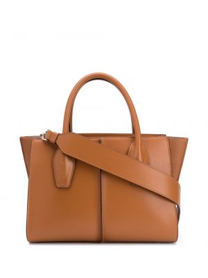 Lær shoppingbag Tod's brun