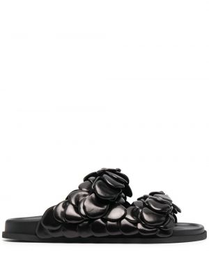Sandalias de flores con apliques Valentino Garavani negro