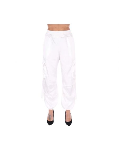 Szerokie spodnie Disclaimer białe