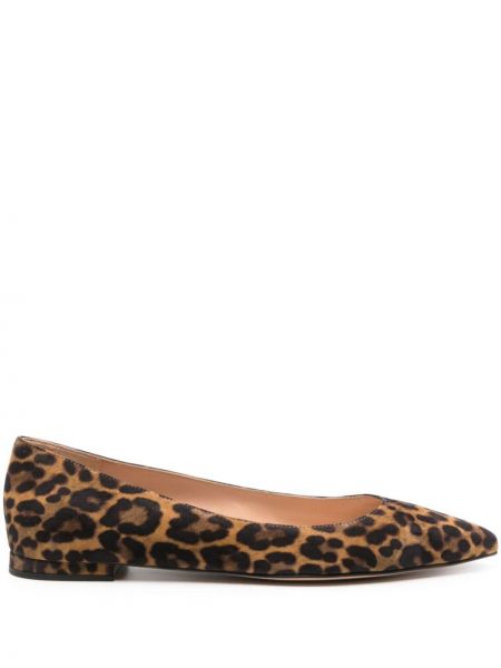 Cipele od brušene kože s printom s leopard uzorkom Gianvito Rossi