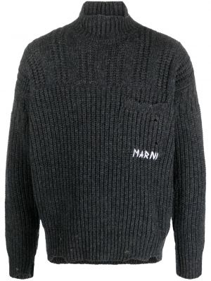 Sweter z przetarciami Marni szary