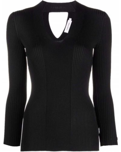 Jersey con escote v de tela jersey Calvin Klein negro