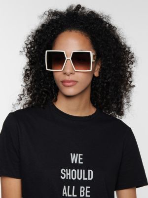 Okulary przeciwsłoneczne oversize Dior Eyewear białe