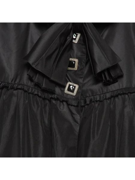 Abrigo de seda retro Chanel Vintage negro