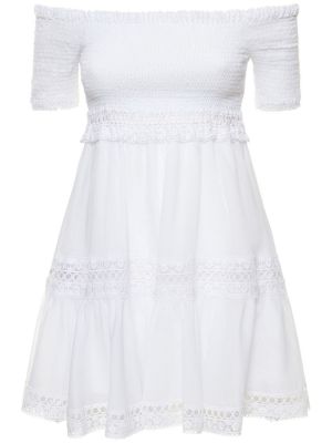 Mini vestido de algodón Charo Ruiz blanco