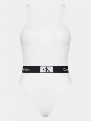 Ολόσωμο μαγιό Calvin Klein Swimwear λευκό