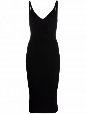 V-hals strikket dress Remain svart