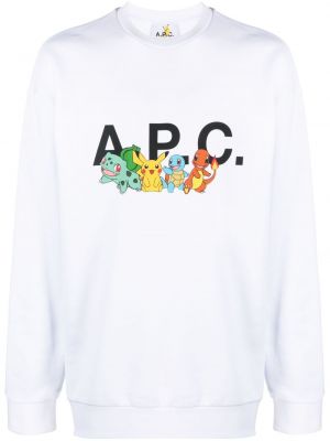 Sweatshirt aus baumwoll mit print A.p.c. weiß