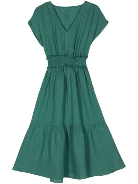 Λινή μίντι φόρεμα 120% Lino πράσινο