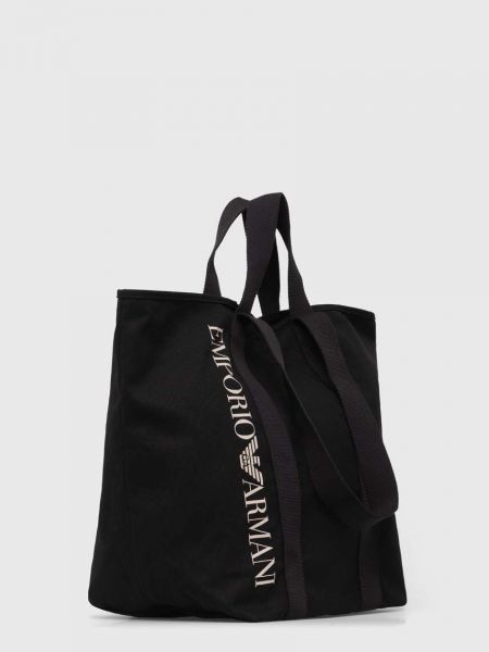 Бавовняна сумка шопер Emporio Armani Underwear чорна