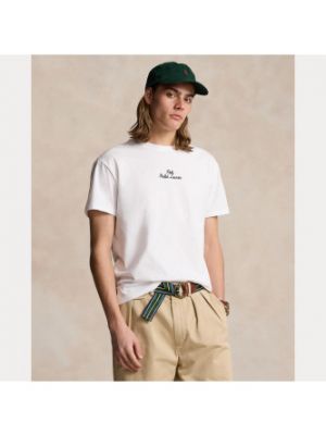 T-shirt en coton avec manches courtes classique Ralph Lauren blanc
