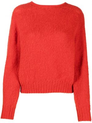 Вълнен пуловер с кръгло деколте Mackintosh червено