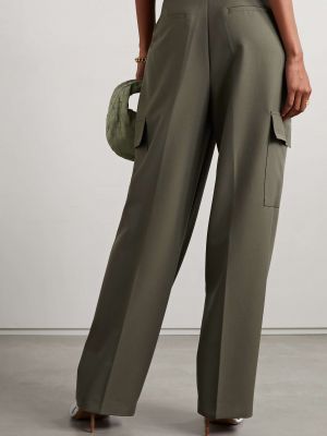 FRANKIE SHOP Широкие тканые брюки карго Maesa со складками, армейский зеленый