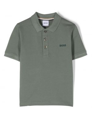 Polo ricamato Boss Kidswear verde