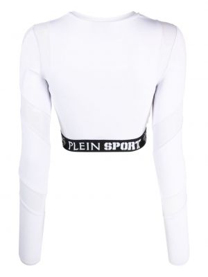 Bluzka z nadrukiem Plein Sport biała